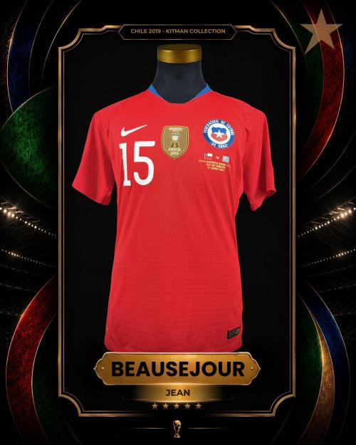 149   -  JEAN BEAUSEJOUR #15 | 2019 CHILE AMERICA CUP | GAME ISSUED vs URUGUAY | KITMAN COLLECTION