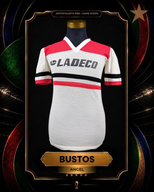156   -  ÁNGEL BUSTOS #10 | 1983 D.ANTOFAGASTA | GAME WORN vs TRASANDINO | SWAPPED | PLAYER COLLECTION