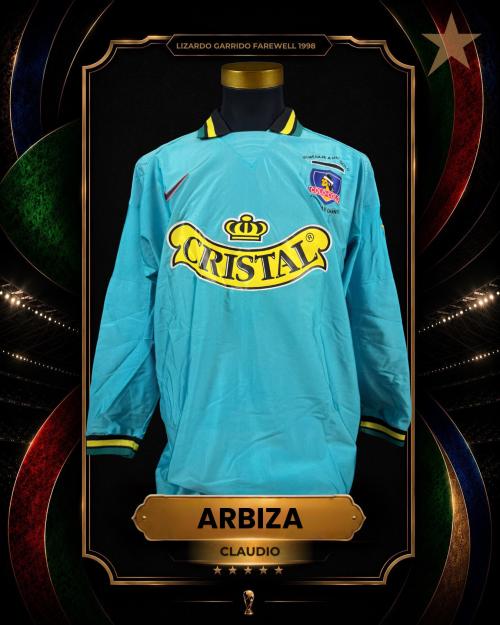 162   -  CLAUDIO ARBIZA #12 | 1998 COLO COLO | LIZARDO GARRIDO FAREWELL | MATCH WORN | PLAYER PROVENANCE