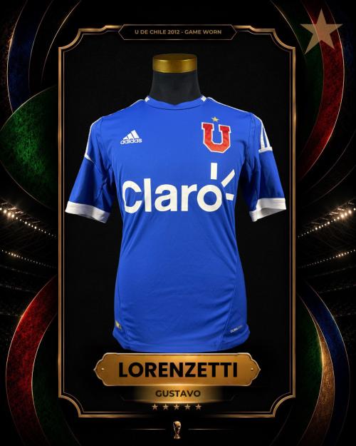 174   -  GUSTAVO LORENZETTI #22 | 2012 U DE CHILE TR |  GAME WORN vs AUDAX | PLAYER COLLECTION