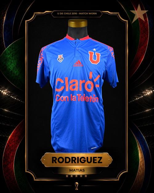 175   -  MATIAS RODRIGUEZ #16 | 2016 U DE CHILE  | MATCH WORN |PLAYER COLLECTION