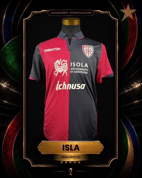 19   -  MAURICIO ISLA #3 | 2016/17 CAGLIARI | MATCH WORN | KITMAN COLLECTION