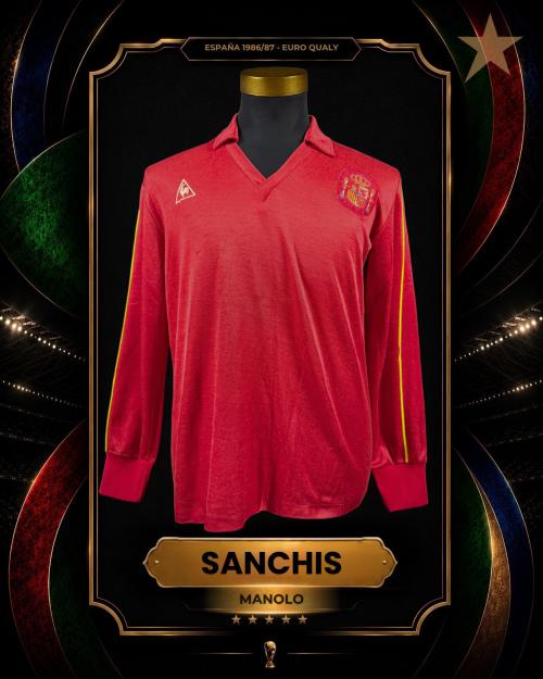 2   -  MANOLO SANCHIS #2 | 1986/87 EURO QUALY | MATCH WORN