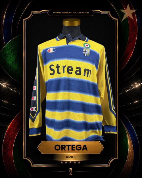 22   -  ARIEL ORTEGA #10 | 1999/00 PARMA ITALY CUP | GAME WORN vs CAGLIARI | ONLY 2 GAMES