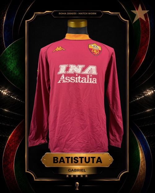 25   -  GABRIEL BATISTUTA #18 | 2000/01 ROMA | MATCH WORN |  SWAPPED | PLAYER COLLECTION