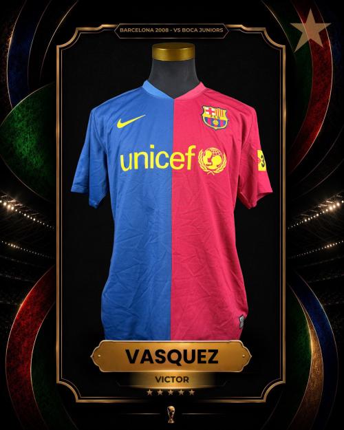29   -  VICTOR VÁSQUEZ #30 | 2008 BARCELONA JOAN GAMPER | GAME WORN vs BOCA JRS | SWAPPED | PLAYER PROVENANCE