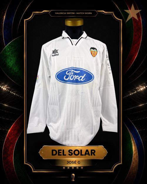 34   -  JOSÉ GUILLERMO DEL SOLAR #16 | 1997/98 VALENCIA | GAME WORN vs ESPANYOL |PLAYER COLLECTION