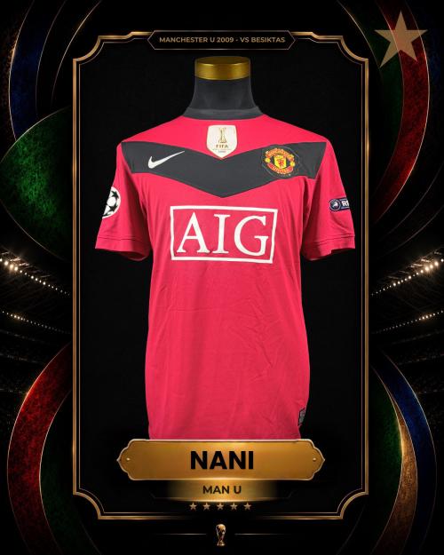 43   -  NANI #17 | 2009 MANCHESTER UNITED UCL | GAME WORN VS BESIKTAS | SWAPPED | PLAYER COLLECTION