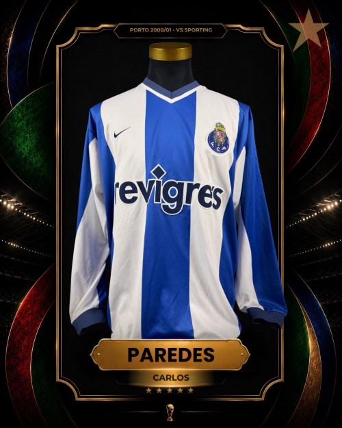 50   -  CARLOS PAREDES #5 | 2000/01 PORTO | GAME ISSUED VS SPORTING | SWAPPED | PLAYER COLLECTION