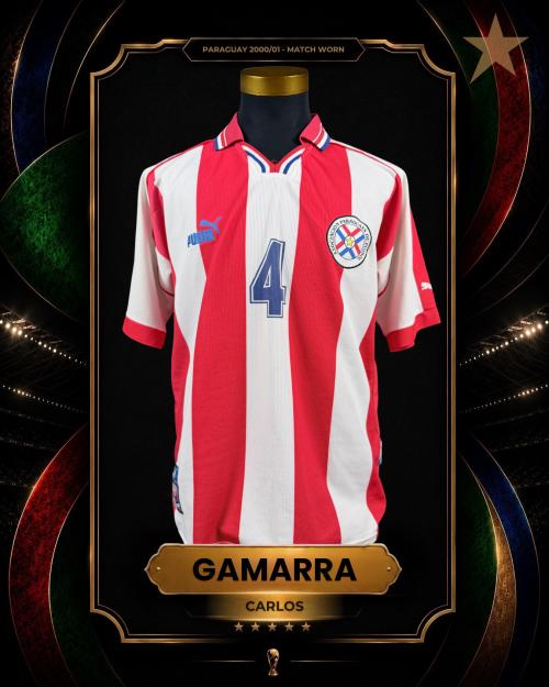58   -  CARLOS GAMARRA #4 | 2000/01 PARAGUAY WCQ | MATCH WORN | PLAYER COLLECTION