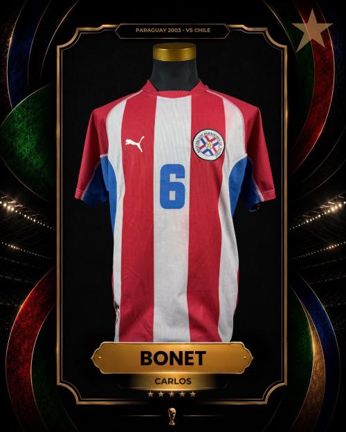 59   -  CARLOS BONET #6 | 2003 PARAGUAY WCQ | GAME ISSUED vs CHILE | SWAPPED | PLAYER COLLECTION