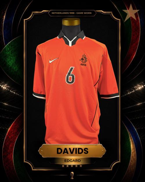 6   -  EDGAR DAVIDS #6 | 1998 NETHERLANDS | GAME WORN vs PERÚ | SWAPPED | PLAYER COLLECTION