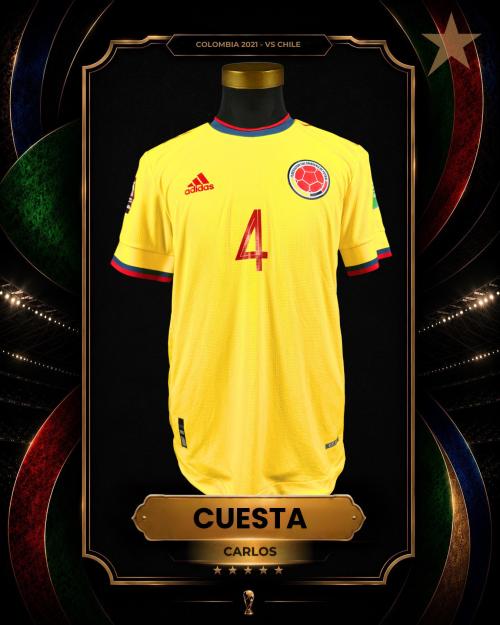 61   -  CARLOS CUESTA #4| 2021 COLOMBIA WCQ | GAME WORN vs CHILE | KITMAN COLLECTION