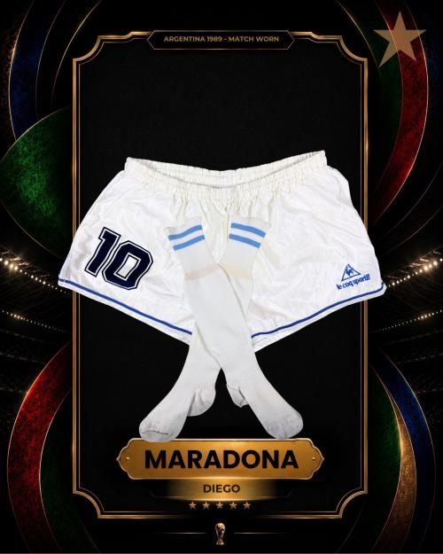 78   -  DIEGO MARADONA #10 | ARGENTINA  | MATCH WORN SHORT + SOCKKS