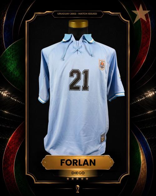 92   -  DIEGO FORLÁN #21 | 2002 URUGUAY | MATCH ISSUED | GIFT | PLAYER COLLECTION