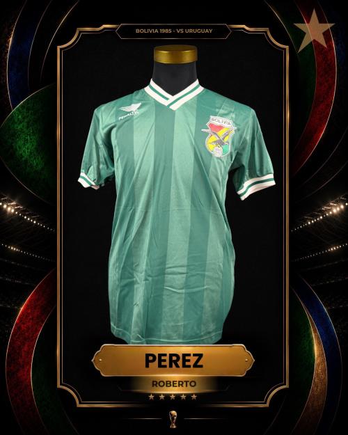 93   -  ROBERTO PEREZ #4 | 1985 BOLIVIA | GAME WORN vs URUGUAY | SWAPPED | PLAYER COLLECTION