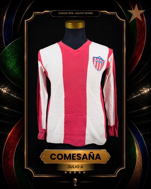 99   -  JULIO AVELINO COMESAÑA #5 | 1978 JUNIOR BARRANQUILLA | GAME WORN vs PEÑAROL | PLAYER PROVENANCE